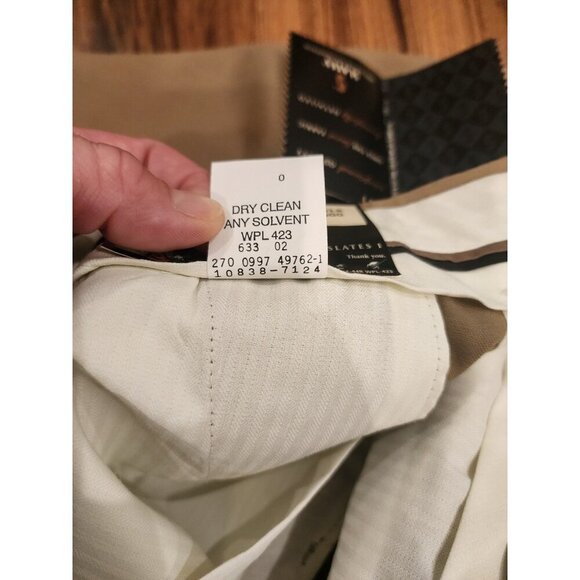 VTG Levi's Slates Worsted Wool Pleated Pants sz 40x32 Cuffed Brown NWT - Picture 6 of 8